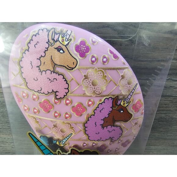 Afro Unicorn Printed Paddle Detangle Hair brush Pink - Picture 3 of 4